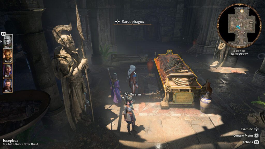 Baldur's Gate 3: How to open Ancient Door in Dank Crypt